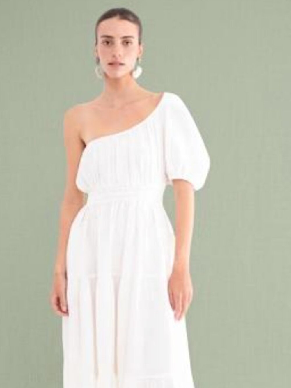 one shoulder linen dress - SARAH DRESS